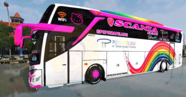 Livery Bussid Putra Pelangi Hello Kitty