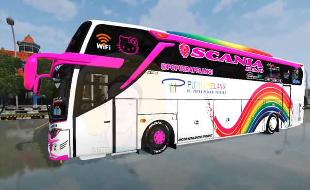 Livery Bussid Putra Pelangi Hello Kitty