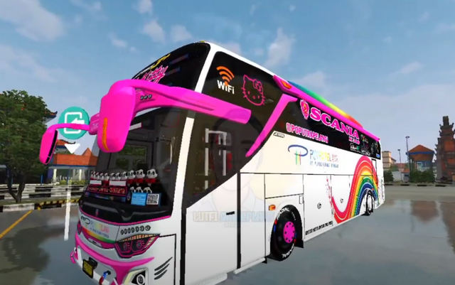 livery bussid putra pelangi hello kitty
