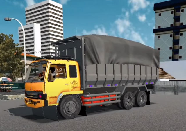 mod bussid truck fuso 6x4 muatan berat