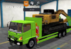 MOD BUSSID Truck Hino Selfloader Muatan Excavator Bego