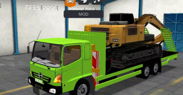 MOD BUSSID Truck Hino Selfloader Muatan Excavator Bego