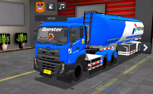 MOD Bussid Truck Tangki Tronton Pertamina Biru Terbaru