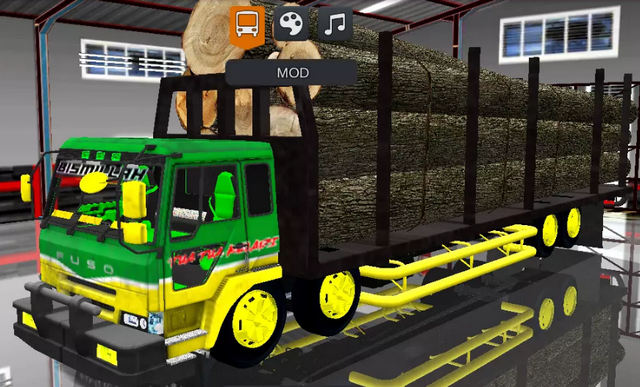 Mod Bussid Truck Fuso Muatan Kayu TG Balak