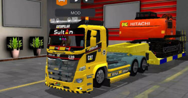 Mod Bussid Truck Trailer Muatan Excavator Caterpillar Hino 500