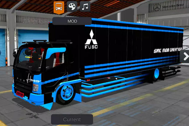Mod Bussid Truk Box Panjang C12 Striping 62 Box