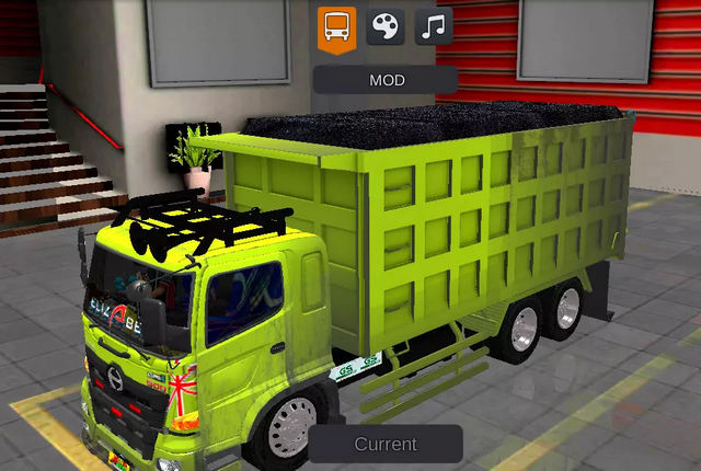 mod bussid truck hino 500 muatan pasir