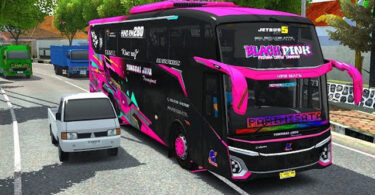 Mod Jetbus 5 Tunggal Jaya Black Pink Banner